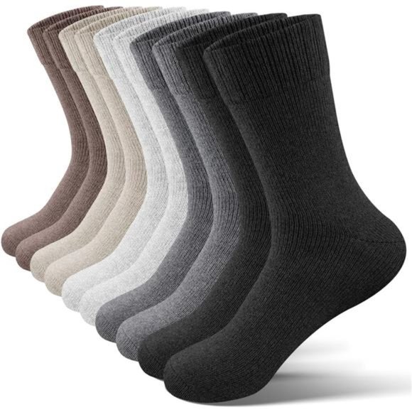5 Pairs Men's Winter Socks Wool Thermal Hiking Socks